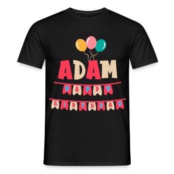 Adam T-Shirt Happy Birthday T-Shirt Geschenkidee - Männer T-Shirt - Schwarz - Vorne - AI Model Male 178 light (178cm)