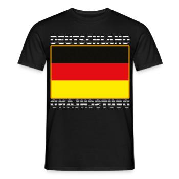 Deutschlandflagge - Deutschland WM / EM Fussball - Männer T-Shirt - Schwarz - Vorne - AI Model Male 178 light (178cm)