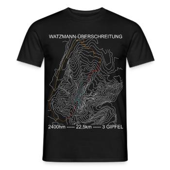 Watzmann-Überschreitung, Alpen, Berge, bergsteigen - Männer T-Shirt - Schwarz - Vorne - AI Model Male 178 light (178cm)