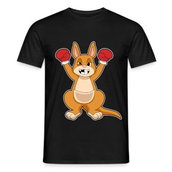 Känguru Boxer Boxhandschuhe Boxen - Männer T-Shirt - Schwarz - Vorne - AI Model Male 178 light (178cm)