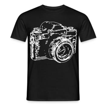 Croquis de caméra classique - T-shirt homme - noir - Devant - AI Model Male 178 light (178cm)