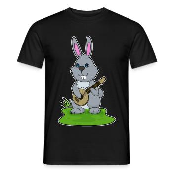Bunny Musician Guitar Music - Men's T-Shirt - black - Front - AI Model Male 178 light (178cm)