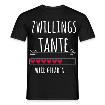 Tante Zwillinge Ankündigung Schwangerschaft Baby - Männer T-Shirt - Schwarz - Vorne - AI Model Male 178 light (178cm)