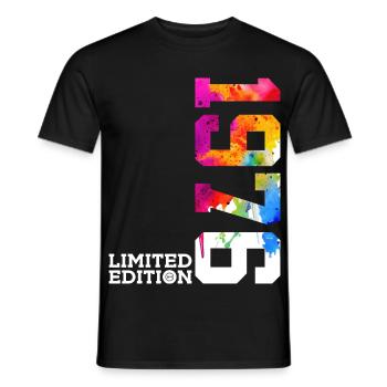 50E VERJAARDAG LIMITED EDITION 1976 - Heren T-shirt - zwart - Voor - AI Model Male 178 light (178cm)