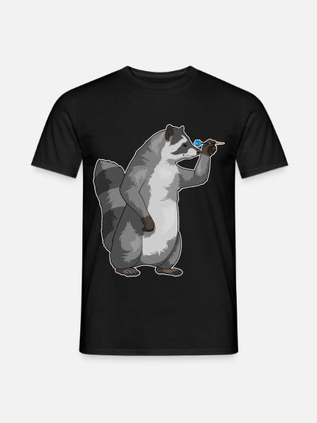 Waschbär Dart Dartpfeil - Mænd T-shirt - sort