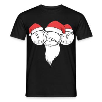 Boule Santa Tenue de pétanque pour Bouler pour boules - T-shirt homme - noir - Devant - AI Model Male 178 light (178cm)
