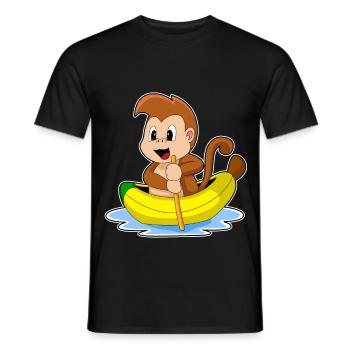Affe kleines Boot - Männer T-Shirt - Schwarz - Vorne - AI Model Male 178 light (178cm)
