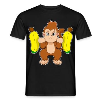 Affe Bodybuilder Langhantel Bodybuilding - Männer T-Shirt - Schwarz - Vorne - AI Model Male 178 light (178cm)