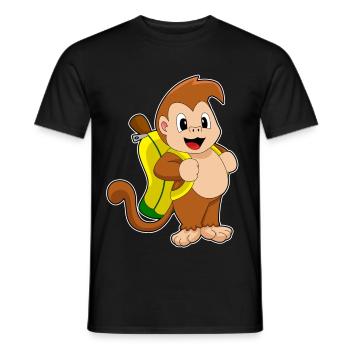 Affe Banane - Männer T-Shirt - Schwarz - Vorne - AI Model Male 178 light (178cm)