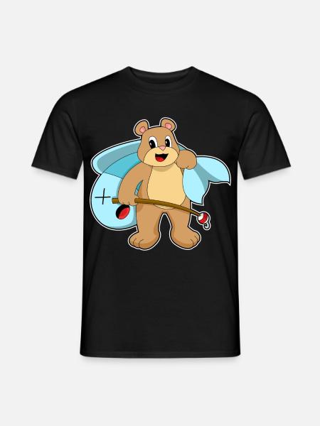 Bear Angler Fish Fishing - Men's T-Shirt - black