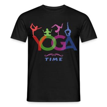 YOGA Time - The time of yoga - Men's T-Shirt - black - Front - AI Model Male 178 light (178cm)
