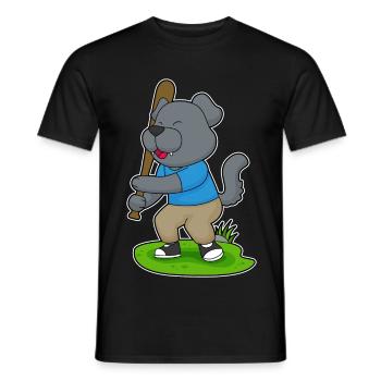 Chien Baseball Batte - T-shirt homme - noir - Devant - AI Model Male 178 light (178cm)