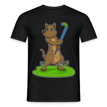 Kangaroo Hockey sur gazon Stick - T-shirt homme - noir - Devant - AI Model Male 178 light (178cm)
