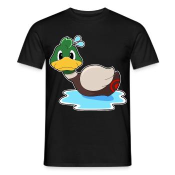 Ente Schwimmen - Männer T-Shirt - Schwarz - Vorne - AI Model Male 178 light (178cm)