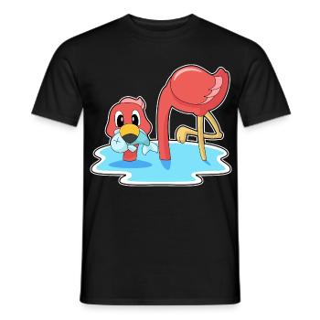 Poisson flamant rose - T-shirt homme - noir - Devant - AI Model Male 178 light (178cm)