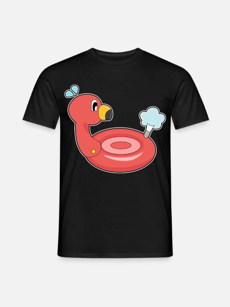 Flamingo Luftmatratze - Männer T-Shirt - Schwarz