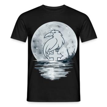 Oiseau corbeau sur la croix - T-shirt homme - noir - Devant - AI Model Male 178 light (178cm)