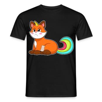 Fox Unicorn - Men's T-Shirt - black - Front - AI Model Male 178 light (178cm)