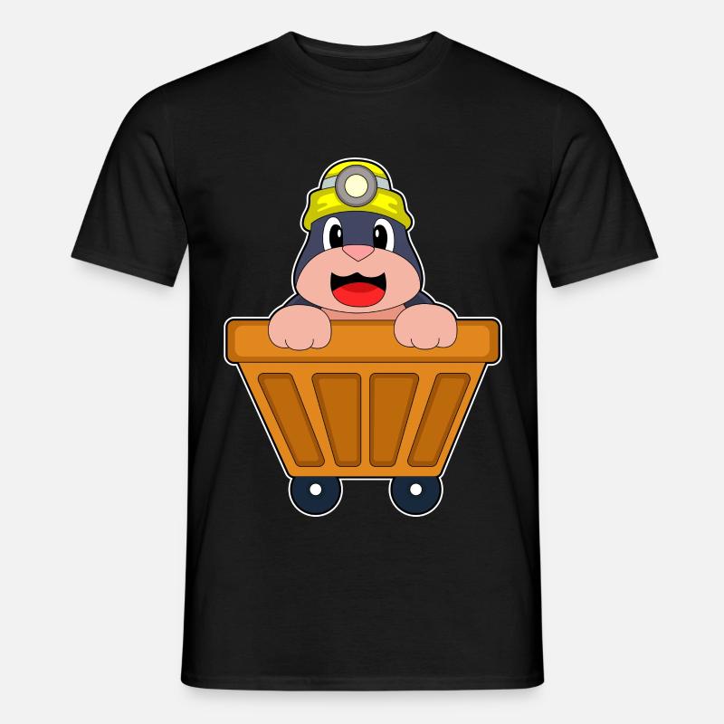 Maulwurf Bergbau Container - Männer T-Shirt - Schwarz
