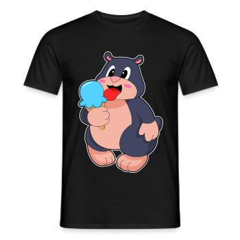 Crème glacée Mole Waffle - T-shirt homme - noir - Devant - AI Model Male 178 light (178cm)