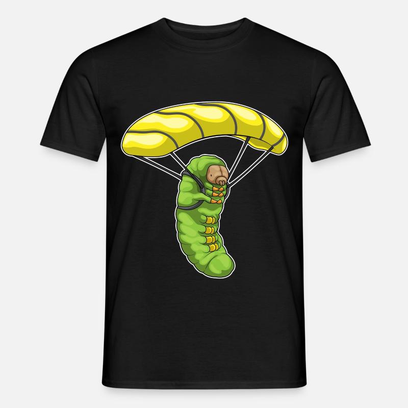 Raupe Fallschirm - Männer T-Shirt - Schwarz