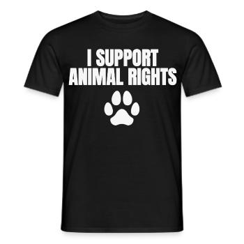 Je soutiens les droits des animaux - T-shirt homme - noir - Devant - AI Model Male 178 light (178cm)