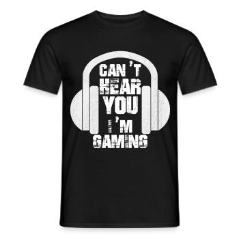 Can't Hear You I m Gaming Video Gamer Headset - Men's T-Shirt - black - Front - AI Model Male 178 light (178cm)