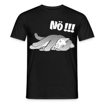Schlafende Katze Nö!!! Nein Meinungsstabil - Männer T-Shirt - Schwarz - Vorne - AI Model Male 178 light (178cm)