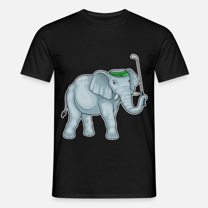 Elefant Golf Golfschläger - Männer T-Shirt - Schwarz