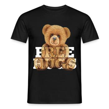 Teddy Gratis Umarmungen Geschenk - Männer T-Shirt - Schwarz - Vorne - AI Model Male 178 light (178cm)