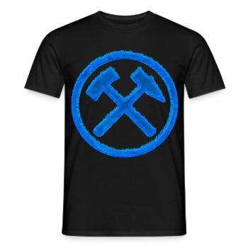 Hammer and mallet mining Schalke coal gift - Men's T-Shirt - black - Front - AI Model Male 178 light (178cm)