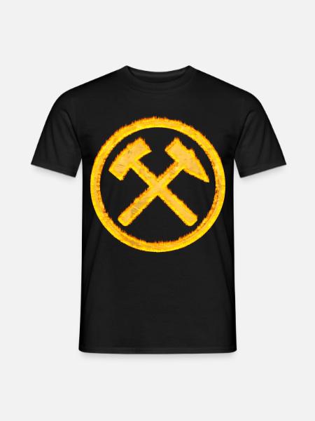 Hammer und Schlägel Bergbau Kohle Geschenk - Männer T-Shirt - Schwarz