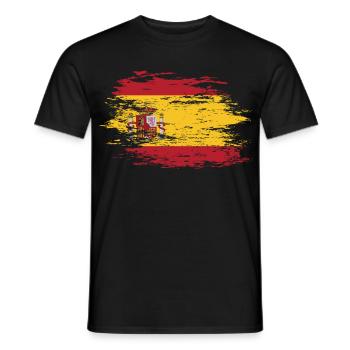 Spanien Flagge used - Männer T-Shirt - Schwarz - Vorne - AI Model Male 178 light (178cm)