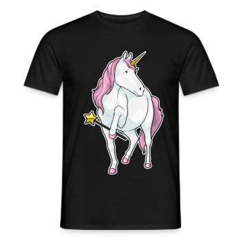 Unicorn Wizard Wand - Men's T-Shirt - black - Front - AI Model Male 178 light (178cm)