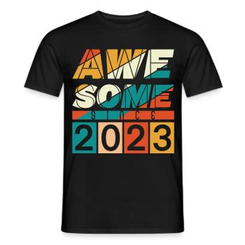 2023 Anniversaire Né Année de naissance millésime - T-shirt homme - noir - Devant - AI Model Male 178 light (178cm)