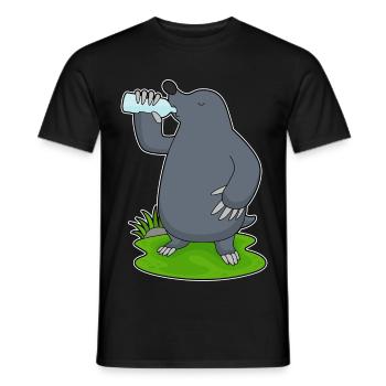Bouteille d’eau de taupe - T-shirt homme - noir - Devant - AI Model Male 178 light (178cm)