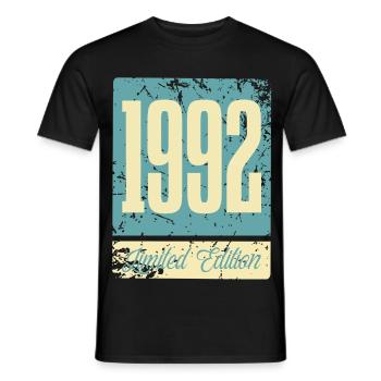 1992 Anniversaire de naissance Année de naissance - T-shirt homme - noir - Devant - AI Model Male 178 light (178cm)