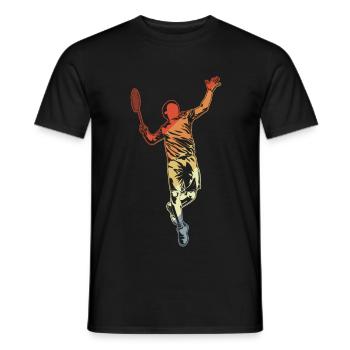 Badmintonspieler Zeichnung - Männer T-Shirt - Schwarz - Vorne - AI Model Male 178 light (178cm)