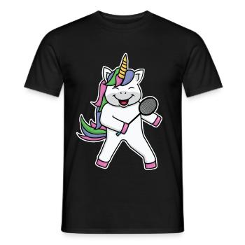 Badminton Einhorn - Männer T-Shirt - Schwarz - Vorne - AI Model Male 178 light (178cm)