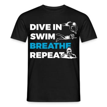 Diving Swimming Breathing Repeating - Men's T-Shirt - black - Front - AI Model Male 178 light (178cm)