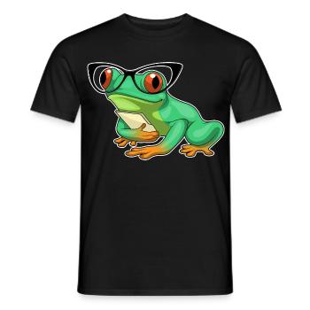 Frosch Sekretärin Brille Büro - Männer T-Shirt - Schwarz - Vorne - AI Model Male 178 light (178cm)