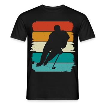 Eishockey - Men's T-Shirt - black - Front - AI Model Male 178 light (178cm)