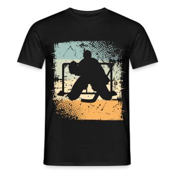 Eishockey - Men's T-Shirt - black - Front - AI Model Male 178 light (178cm)