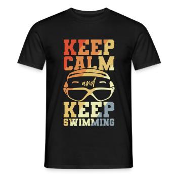 Lustiger Schwimmer Witz - Männer T-Shirt - Schwarz - Vorne - AI Model Male 178 light (178cm)