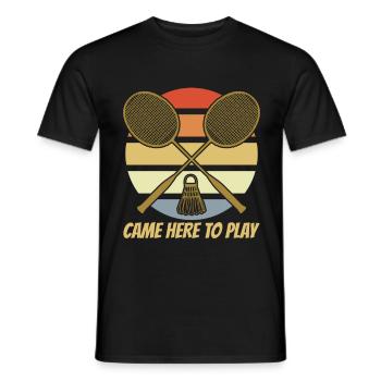 Vintage Badminton - Männer T-Shirt - Schwarz - Vorne - AI Model Male 178 light (178cm)