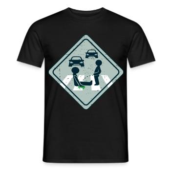 Climate activist road gluing - Men's T-Shirt - black - Front - AI Model Male 178 light (178cm)