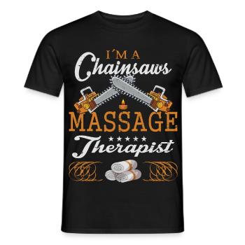 Kettensägen Massage - Männer T-Shirt - Schwarz - Vorne - AI Model Male 178 light (178cm)