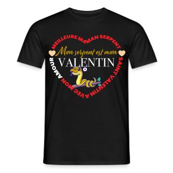 Mon serpent est mon Valentin - T-shirt homme - noir - Devant - AI Model Male 178 light (178cm)