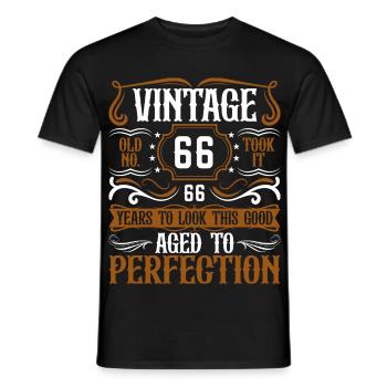 66th Birthday Vintage Retro - Men's T-Shirt - black - Front - AI Model Male 178 light (178cm)