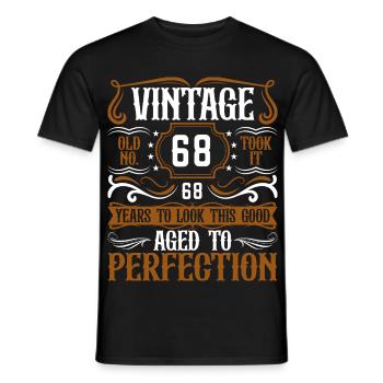 68th Birthday Vintage Retro - Men's T-Shirt - black - Front - AI Model Male 178 light (178cm)